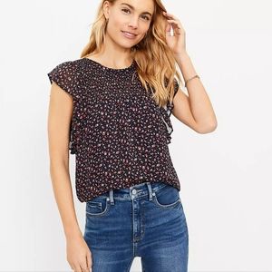 Ladybug Smocked Flutter Sleeve Top